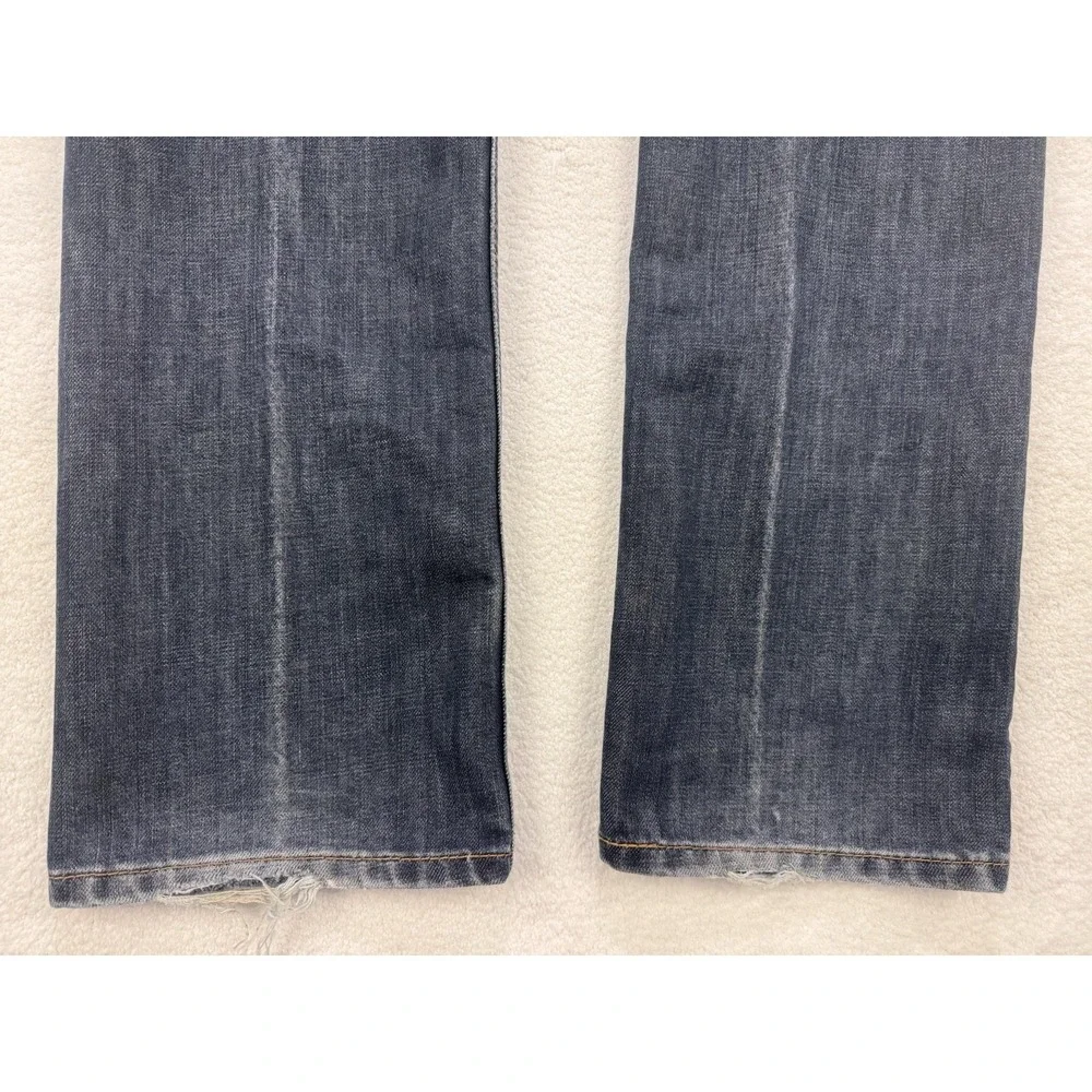Levis 513 Jeans Men 32x32 Blue Slim Straight Stretch Whisker Distress Denim